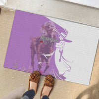 Kentucky Racing Horses Derby Hat Girl Rubber Doormat Purple Color - Wonder Print Shop