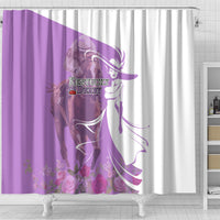 Kentucky Racing Horses Derby Hat Girl Shower Curtain Purple Color
