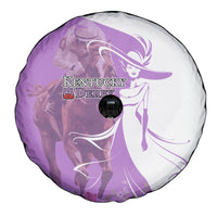 Kentucky Racing Horses Derby Hat Girl Spare Tire Cover Purple Color - Wonder Print Shop
