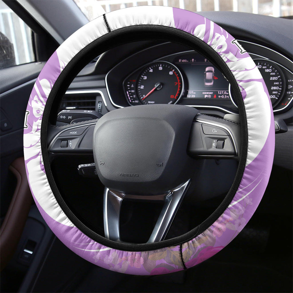 Kentucky Racing Horses Derby Hat Girl Steering Wheel Cover Purple Color - Wonder Print Shop
