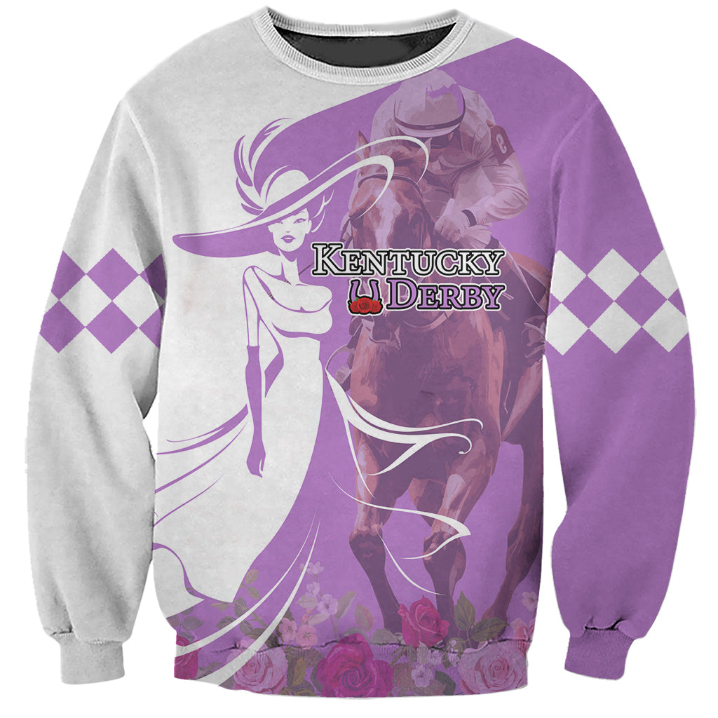Kentucky Racing Horses Derby Hat Girl Sweatshirt Purple Color - Wonder Print Shop