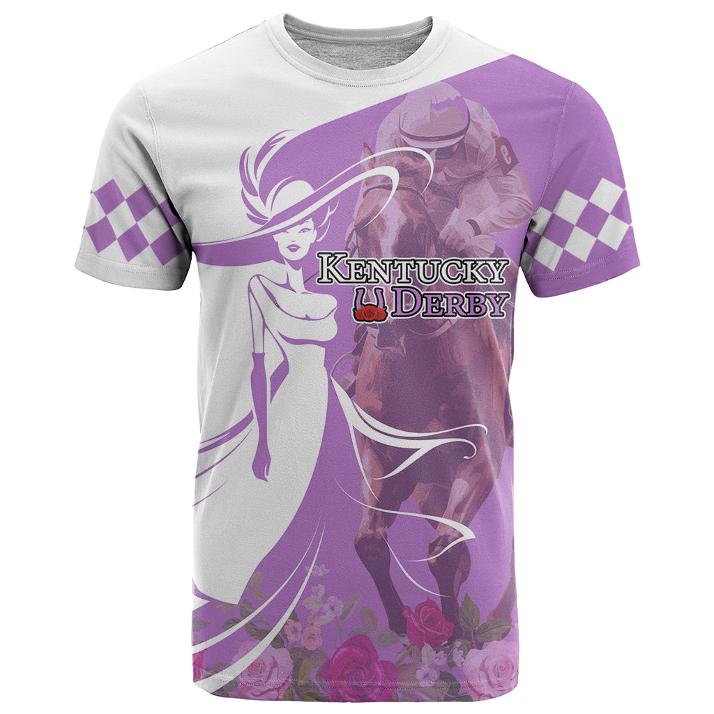 Kentucky Racing Horses Derby Hat Girl T Shirt Purple Color - Wonder Print Shop