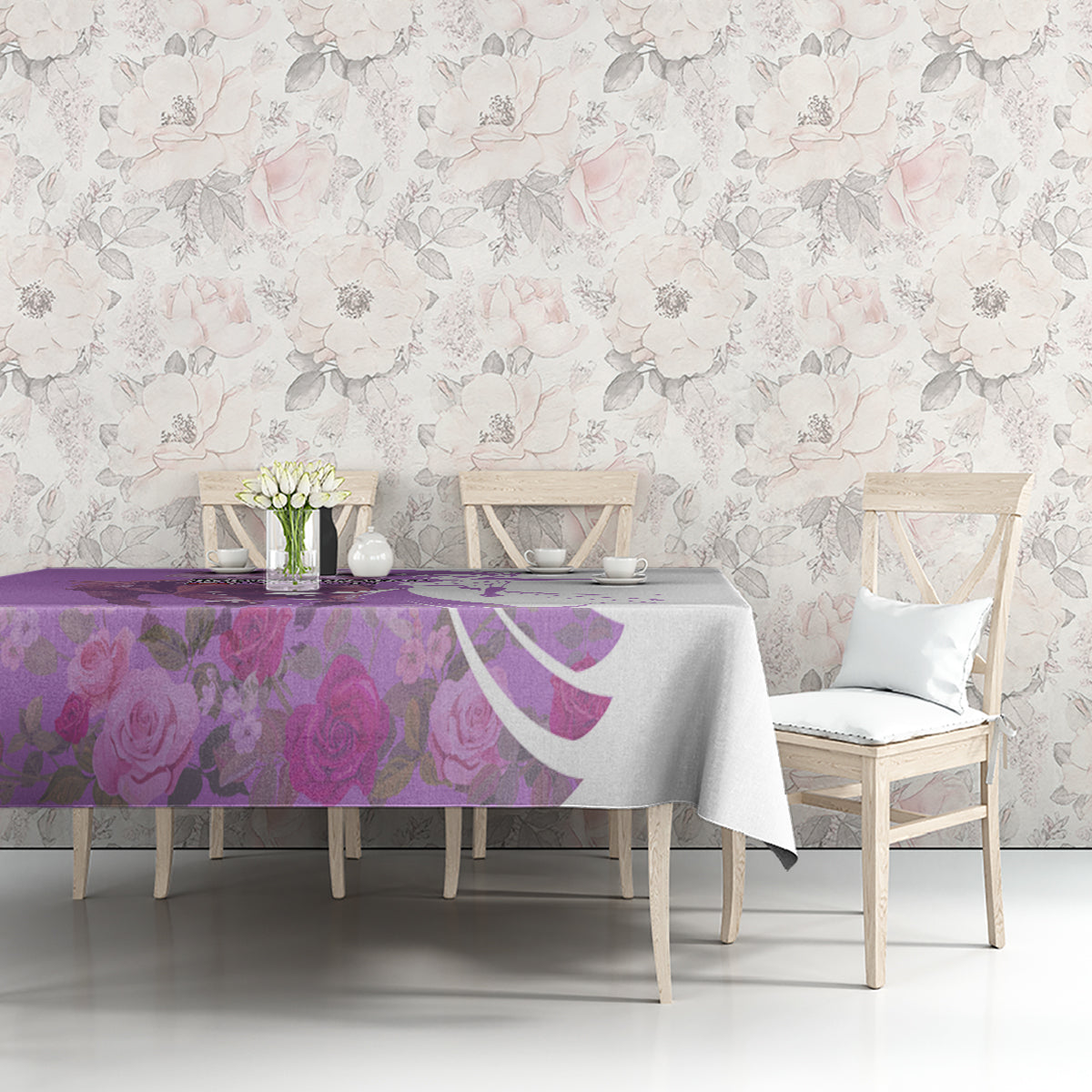 Kentucky Racing Horses Derby Hat Girl Tablecloth Purple Color - Wonder Print Shop