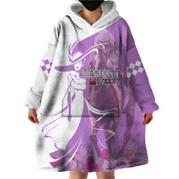 Kentucky Racing Horses Derby Hat Girl Wearable Blanket Hoodie Purple Color - Wonder Print Shop