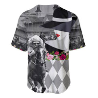 Kentucky Racing Horses Derby Hat Lady Baseball Jersey Churchill Downs and Roses Grayscale - Wonder Print Shop