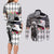 Kentucky Racing Horses Derby Hat Lady Couples Matching Long Sleeve Bodycon Dress and Long Sleeve Button Shirt Churchill Downs and Roses Grayscale - Wonder Print Shop