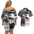 Kentucky Racing Horses Derby Hat Lady Couples Matching Off Shoulder Short Dress and Hawaiian Shirt Churchill Downs and Roses Grayscale - Wonder Print Shop