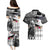 Kentucky Racing Horses Derby Hat Lady Couples Matching Puletasi and Hawaiian Shirt Churchill Downs and Roses Grayscale - Wonder Print Shop