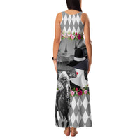 Kentucky Racing Horses Derby Hat Lady Family Matching Tank Maxi Dress and Hawaiian Shirt Churchill Downs and Roses Grayscale - Wonder Print Shop