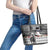 Kentucky Racing Horses Derby Hat Lady Leather Tote Bag Churchill Downs and Roses Grayscale - Wonder Print Shop