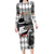 Kentucky Racing Horses Derby Hat Lady Long Sleeve Bodycon Dress Churchill Downs and Roses Grayscale - Wonder Print Shop
