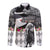 Kentucky Racing Horses Derby Hat Lady Long Sleeve Button Shirt Churchill Downs and Roses Grayscale - Wonder Print Shop