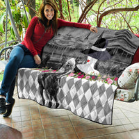 Kentucky Racing Horses Derby Hat Lady Quilt Churchill Downs and Roses Grayscale - Wonder Print Shop