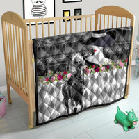 Kentucky Racing Horses Derby Hat Lady Quilt Churchill Downs and Roses Grayscale - Wonder Print Shop