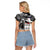 Kentucky Racing Horses Derby Hat Lady Raglan Cropped T Shirt Churchill Downs and Roses Grayscale - Wonder Print Shop