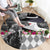 Kentucky Racing Horses Derby Hat Lady Round Carpet Churchill Downs and Roses Grayscale