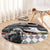 Kentucky Racing Horses Derby Hat Lady Round Carpet Churchill Downs and Roses Grayscale