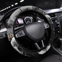 Kentucky Racing Horses Derby Hat Lady Steering Wheel Cover Churchill Downs and Roses Grayscale - Wonder Print Shop