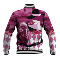 Kentucky Racing Horses Derby Hat Lady Baseball Jacket Churchill Downs and Roses Pink Out - Wonder Print Shop
