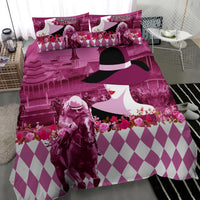 Kentucky Racing Horses Derby Hat Lady Bedding Set Churchill Downs and Roses Pink Out - Wonder Print Shop