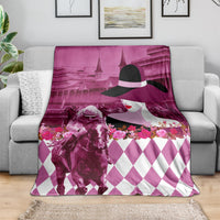 Kentucky Racing Horses Derby Hat Lady Blanket Churchill Downs and Roses Pink Out