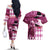 Kentucky Racing Horses Derby Hat Lady Couples Matching Off The Shoulder Long Sleeve Dress and Hawaiian Shirt Churchill Downs and Roses Pink Out - Wonder Print Shop