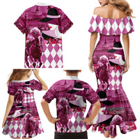 Kentucky Racing Horses Derby Hat Lady Family Matching Mermaid Dress and Hawaiian Shirt Churchill Downs and Roses Pink Out - Wonder Print Shop