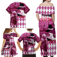 Kentucky Racing Horses Derby Hat Lady Family Matching Off Shoulder Maxi Dress and Hawaiian Shirt Churchill Downs and Roses Pink Out - Wonder Print Shop