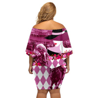 Kentucky Racing Horses Derby Hat Lady Family Matching Off Shoulder Short Dress and Hawaiian Shirt Churchill Downs and Roses Pink Out - Wonder Print Shop