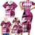 Kentucky Racing Horses Derby Hat Lady Family Matching Short Sleeve Bodycon Dress and Hawaiian Shirt Churchill Downs and Roses Pink Out - Wonder Print Shop