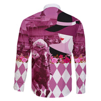 Kentucky Racing Horses Derby Hat Lady Family Matching Short Sleeve Bodycon Dress and Hawaiian Shirt Churchill Downs and Roses Pink Out - Wonder Print Shop