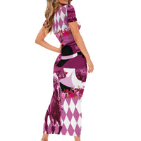 Kentucky Racing Horses Derby Hat Lady Family Matching Short Sleeve Bodycon Dress and Hawaiian Shirt Churchill Downs and Roses Pink Out - Wonder Print Shop