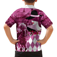 Kentucky Racing Horses Derby Hat Lady Family Matching Summer Maxi Dress and Hawaiian Shirt Churchill Downs and Roses Pink Out - Wonder Print Shop