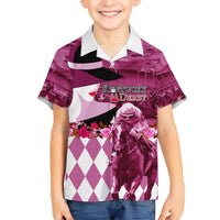 Kentucky Racing Horses Derby Hat Lady Hawaiian Shirt Churchill Downs and Roses Pink Out - Wonder Print Shop