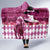 Kentucky Racing Horses Derby Hat Lady Hooded Blanket Churchill Downs and Roses Pink Out