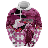 Kentucky Racing Horses Derby Hat Lady Hoodie Churchill Downs and Roses Pink Out - Wonder Print Shop