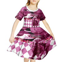 Kentucky Racing Horses Derby Hat Lady Kid Short Sleeve Dress Churchill Downs and Roses Pink Out - Wonder Print Shop