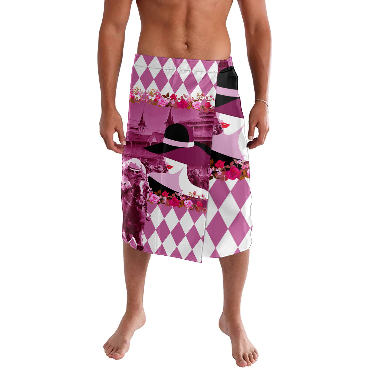 Kentucky Racing Horses Derby Hat Lady Lavalava Churchill Downs and Roses Pink Out - Wonder Print Shop