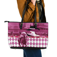 Kentucky Racing Horses Derby Hat Lady Leather Tote Bag Churchill Downs and Roses Pink Out - Wonder Print Shop