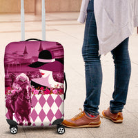 Kentucky Racing Horses Derby Hat Lady Luggage Cover Churchill Downs and Roses Pink Out - Wonder Print Shop