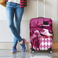 Kentucky Racing Horses Derby Hat Lady Luggage Cover Churchill Downs and Roses Pink Out - Wonder Print Shop