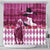 Kentucky Racing Horses Derby Hat Lady Shower Curtain Churchill Downs and Roses Pink Out