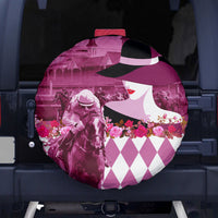 Kentucky Racing Horses Derby Hat Lady Spare Tire Cover Churchill Downs and Roses Pink Out - Wonder Print Shop