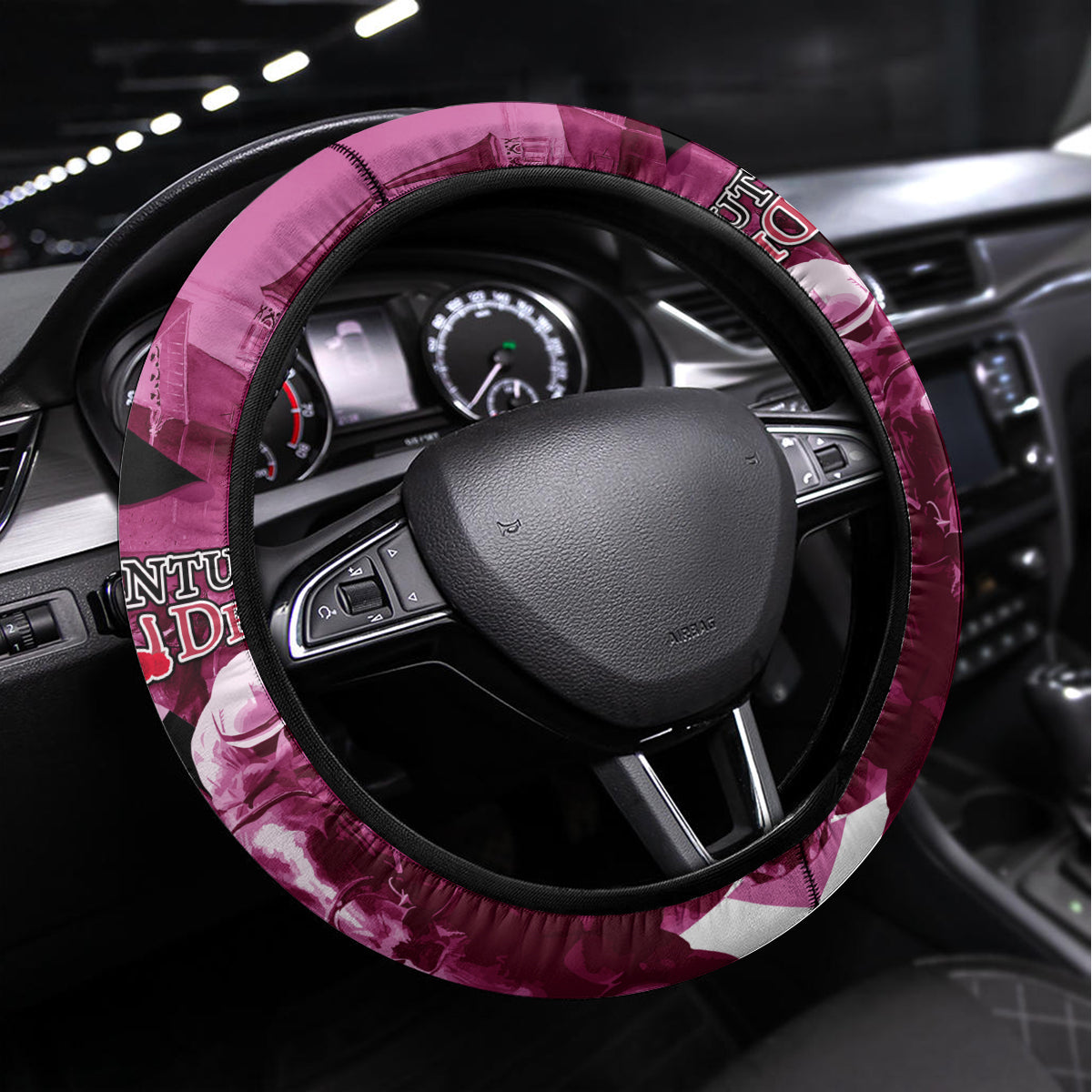 Kentucky Racing Horses Derby Hat Lady Steering Wheel Cover Churchill Downs and Roses Pink Out - Wonder Print Shop