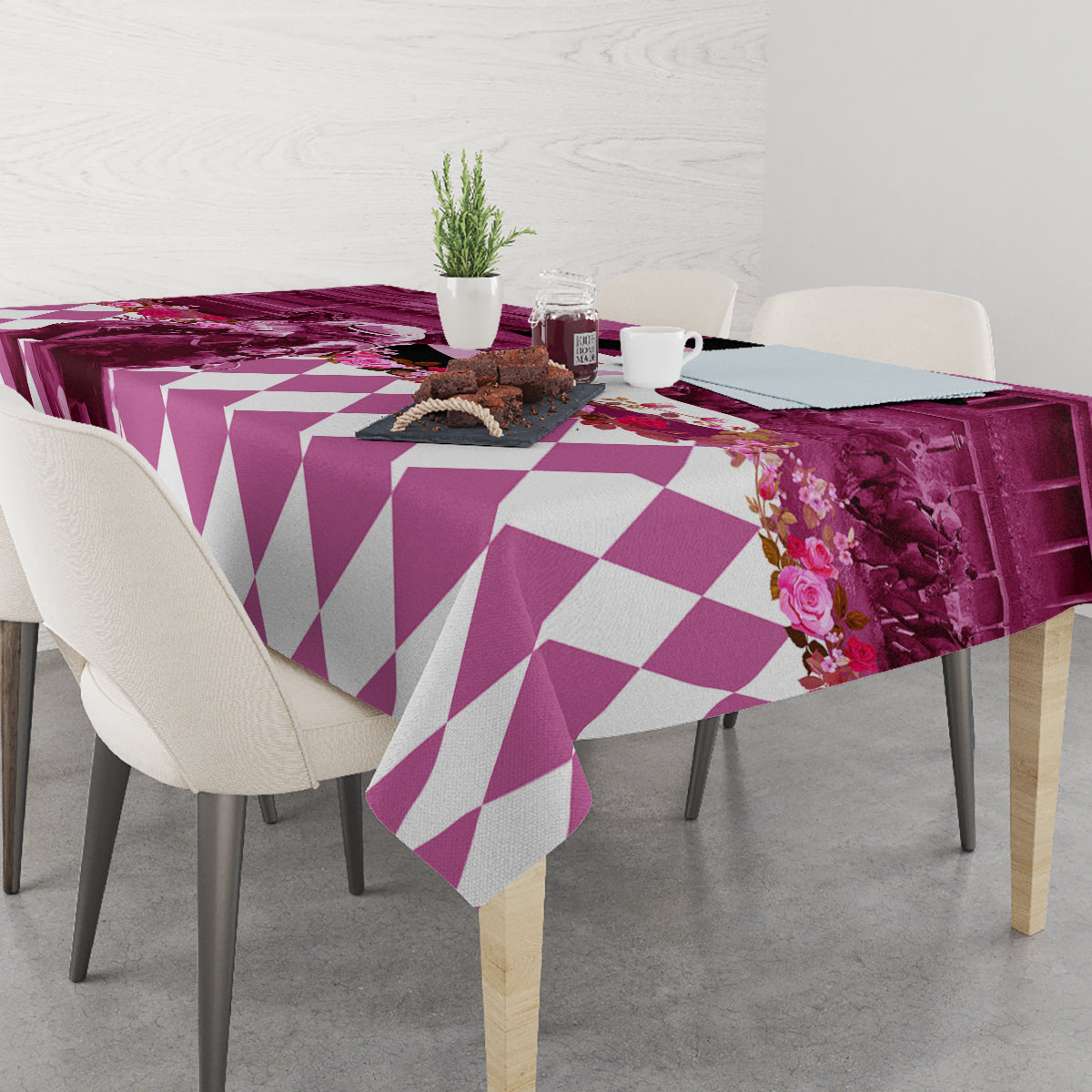 Kentucky Racing Horses Derby Hat Lady Tablecloth Churchill Downs and Roses Pink Out - Wonder Print Shop