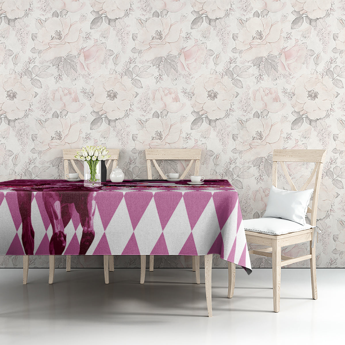 Kentucky Racing Horses Derby Hat Lady Tablecloth Churchill Downs and Roses Pink Out - Wonder Print Shop