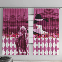 Kentucky Racing Horses Derby Hat Lady Window Curtain Churchill Downs and Roses Pink Out - Wonder Print Shop