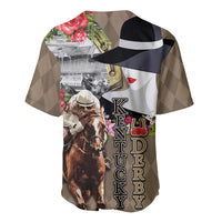 Kentucky Racing Horses Derby Hat Woman Baseball Jersey Churchill Downs and Shoehorse Roses - Wonder Print Shop