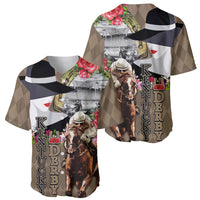 Kentucky Racing Horses Derby Hat Woman Baseball Jersey Churchill Downs and Shoehorse Roses - Wonder Print Shop