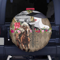 Kentucky Racing Horses Derby Hat Woman Spare Tire Cover Churchill Downs and Shoehorse Roses - Wonder Print Shop
